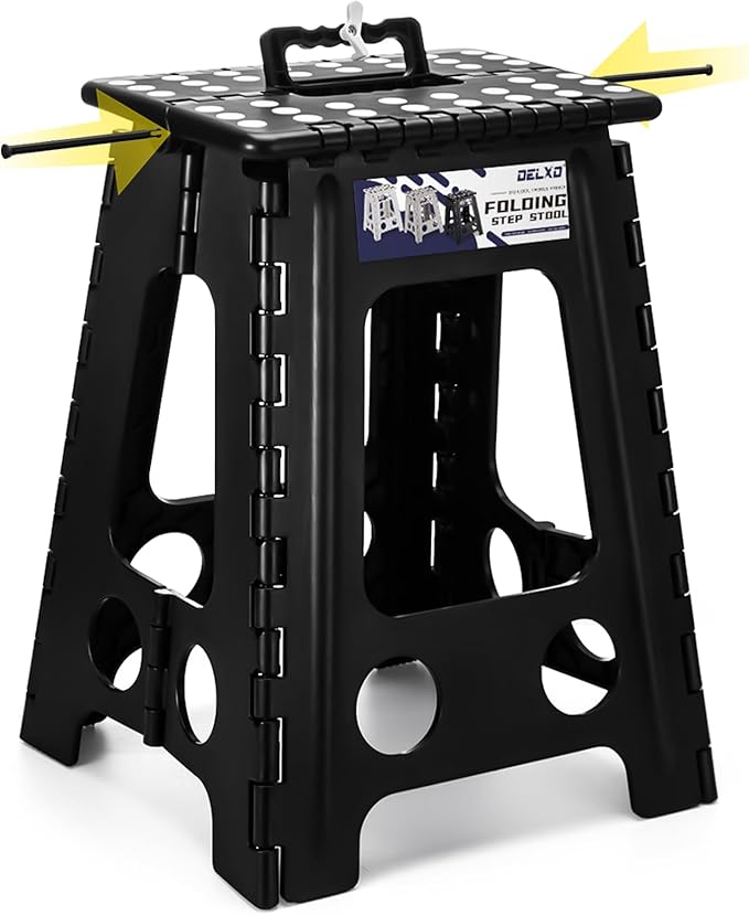 Delxo 17.5 Inch Folding Step Stool, Foldable Stool by Delxo