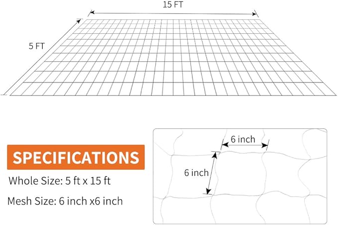 Tcamp Heavy-Duty Polyester Plant Trellis Netting 5 x 15ft - Image 4