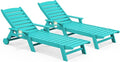 SERWALL Patio Chaise Lounge Chair Set of 2, Poly Lounge Chair by SERWALL