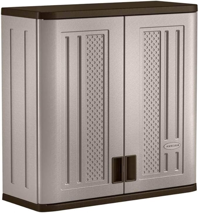 Suncast 2 Pack 4 Cubic Feet Resin Single Shelf Garage Wall Storage Cabinet - Image 8