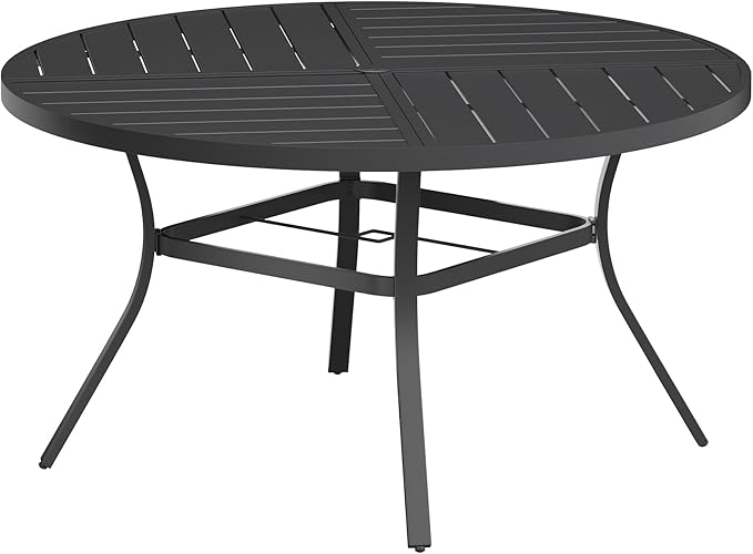 VICLLAX Round Patio Table with Adjustable Umbrella Hole by HOME