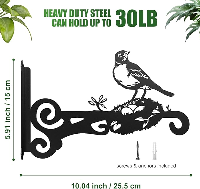 2-Pack Aesthetic Plant Hanger Indoor and Outdoor – 10 Inch Metal Hanging Plant - Image 3
