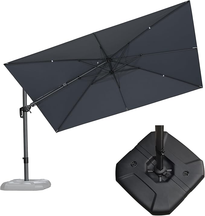 PURPLE LEAF 11.5' X 8.2' Tilting Patio Umbrella by PURPLELEAF