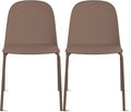 2xhome Set of 2 Modern Stackable Armless Dining Chairs | Plastic Shell Seat by 2xhome
