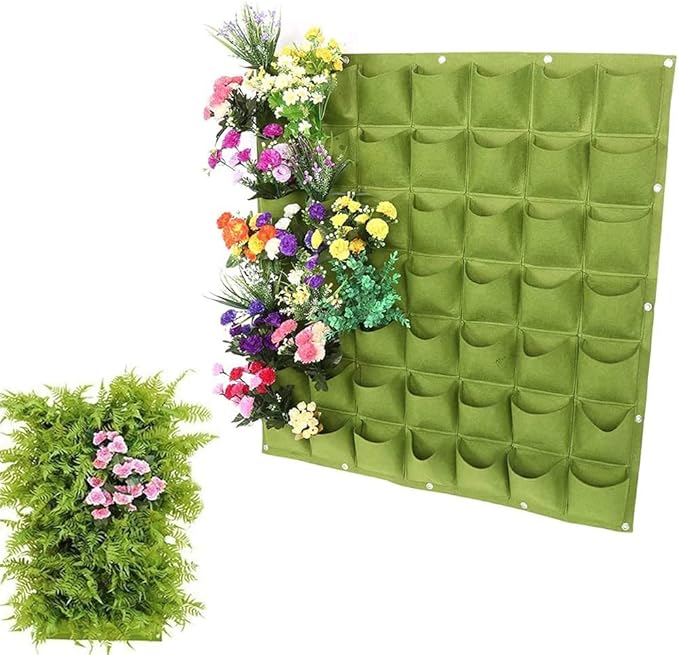 Hanging Planting Grow Bags, 49 Pockets Hanging Vertical Wall Planter Wall by LITLANDSTAR