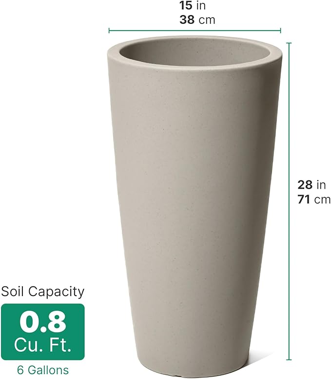 Step2 Tremont Tall Round Tapered Planter, Indoor/Outdoor Plants, Efficient - Image 8