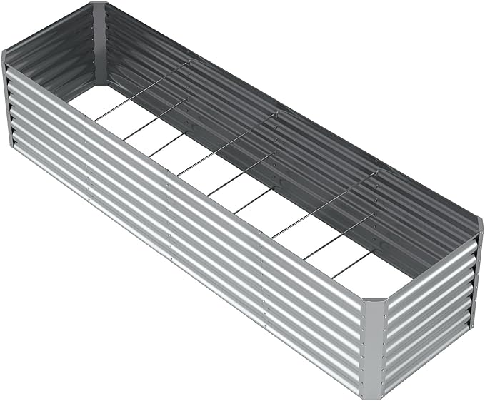 8X2X2ft Galvanized Raised Garden Bed, Outdoor Planter Box Metal Patio Kit - Image 9