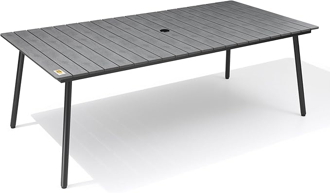 83" Patio Outdoor Dining Table for 6-8, Weather-Resistant Aluminum Frame by VredHom
