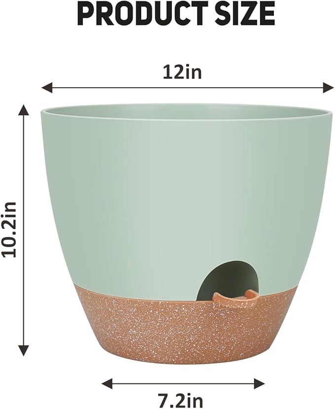 12 inch Large Self Watering Plant Pots, Flower Pots Planters - Image 4