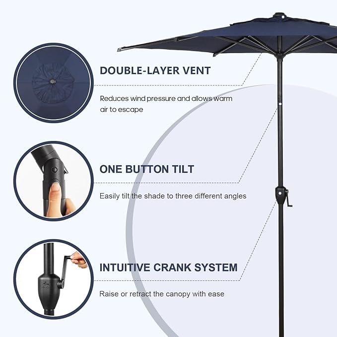 Abba Patio 7.5FT Lyon Outdoor Patio Umbrella Outdoor Table Umbrella - Image 2