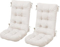 SERWALL HDPE Outdoor Rocking Chair Cushion Set of 2 Memory Foam Cushion Beige by SERWALL