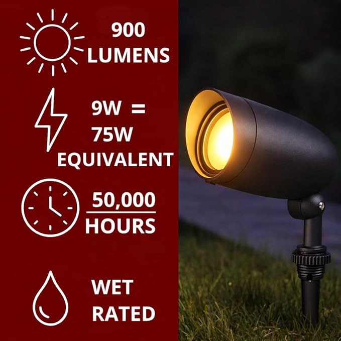 Nuvo Lighting 62/1203 LED Landscape Flood Fixture, Dark Gray, 3000 Kelvin Temp - Image 2