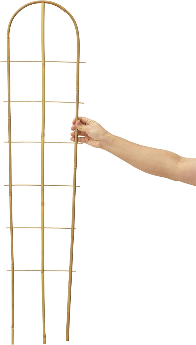 5 Pack 4 Feet U-Shape Bamboo Trellis, Natural Bamboo Trellis - Image 6