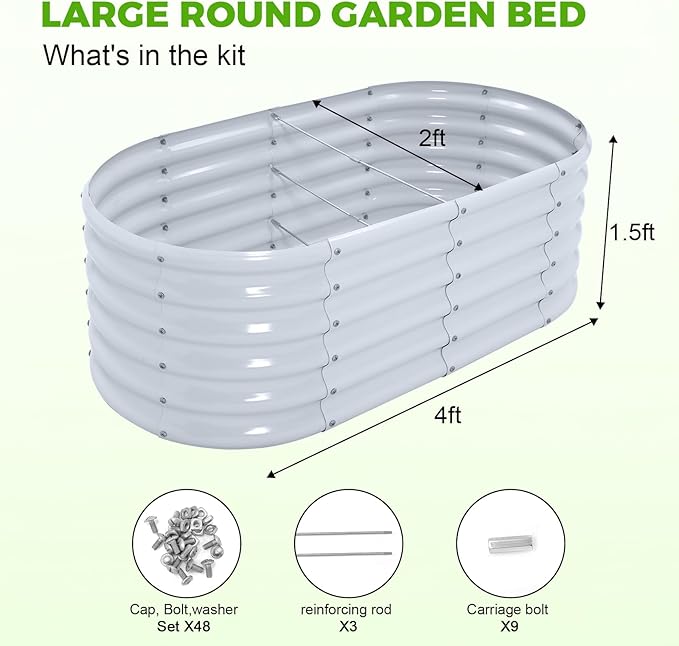 Land Guard 18“ Tall 4×2ft Galvanized Raised Garden Bed Kit, Galvanized Planter - Image 2