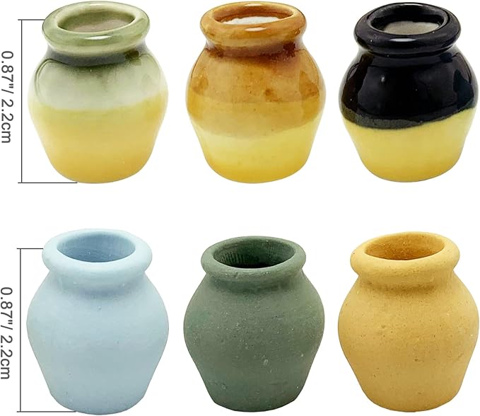 Miniature Terracotta Pots, 6 Pieces Mini Ceramic Clay Flower Pots Pottery - Image 4