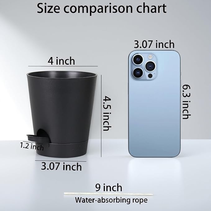 12 Pack 4 Inch Self Watering Plant Pots - Image 2