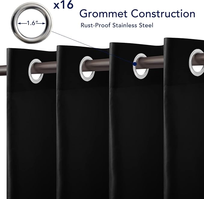 PureFit Outdoor Curtains for Patio Waterproof Weatherproof, UV Resistant - Image 4