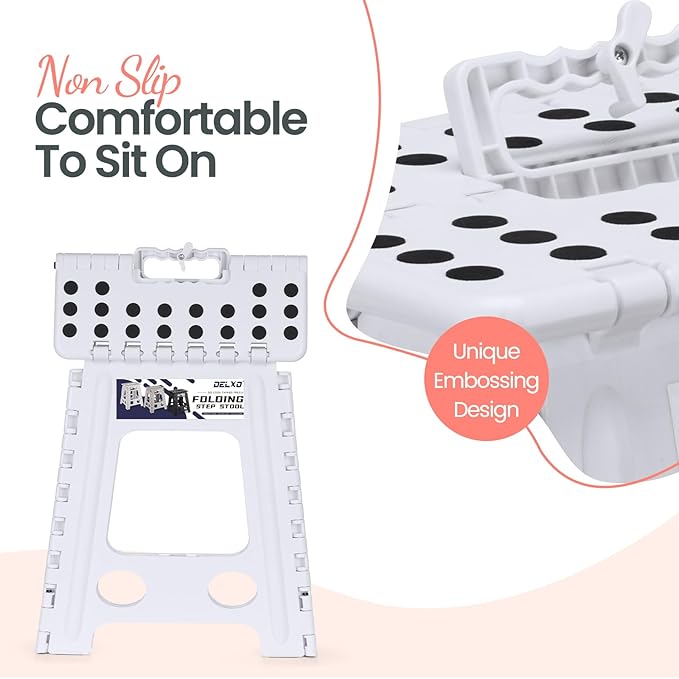 Delxo 16 Inch Folding Step Stool, Portable Collapsible Step Stool - Image 3