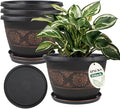 4 Pack 10 inch Plant Pots, Retro Pattern Planters by Usocik