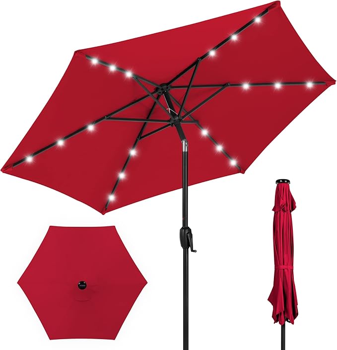 Best Choice Products 7.5ft Outdoor Solar Market Table Patio Umbrella by BestChoiceProducts
