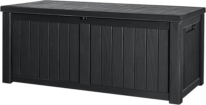 Devoko 120 Gallon Resin Deck Box Waterproof Indoor Outdoor Storage Box Lockable by DEVOKO