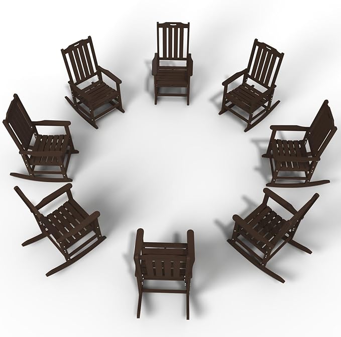 Oversized Rocking Chair Set of 8, Outdoor Rocking Chair by THOEOE