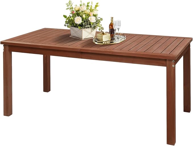 VINGLI 69-inch Large Outdoor Wood Dining Table by VINGLI