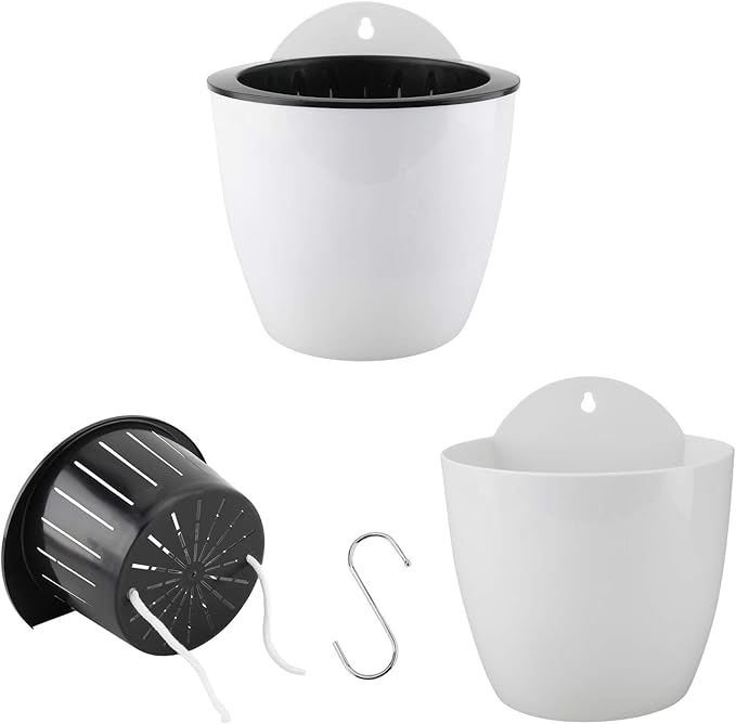 Homend 7 Pack Self Watering Hanging Planters, L Size, Suitable - Image 3