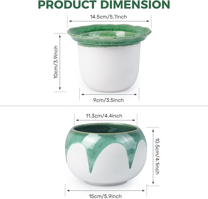 African Violet Pots, 6 inch Ceramic Easy Self Watering Plant Pot - Image 6