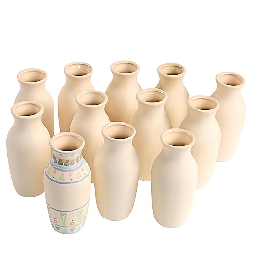 Colorations Decorative Ceramic Vases, Unfinished, Coated Inside, Ready to - Image 3