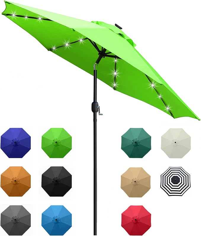 Sunnyglade 9' Solar LED Lighted Patio Umbrella by Sunnyglade