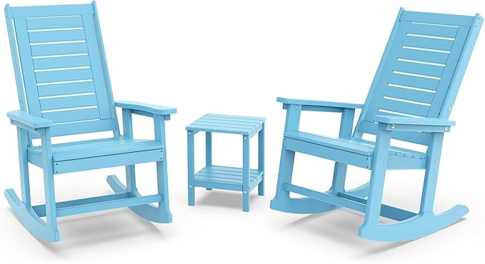 GREENVINES Outdoor Rocking Chair Set | 3-Piece | 2 Rocking Chairs by GreenVines