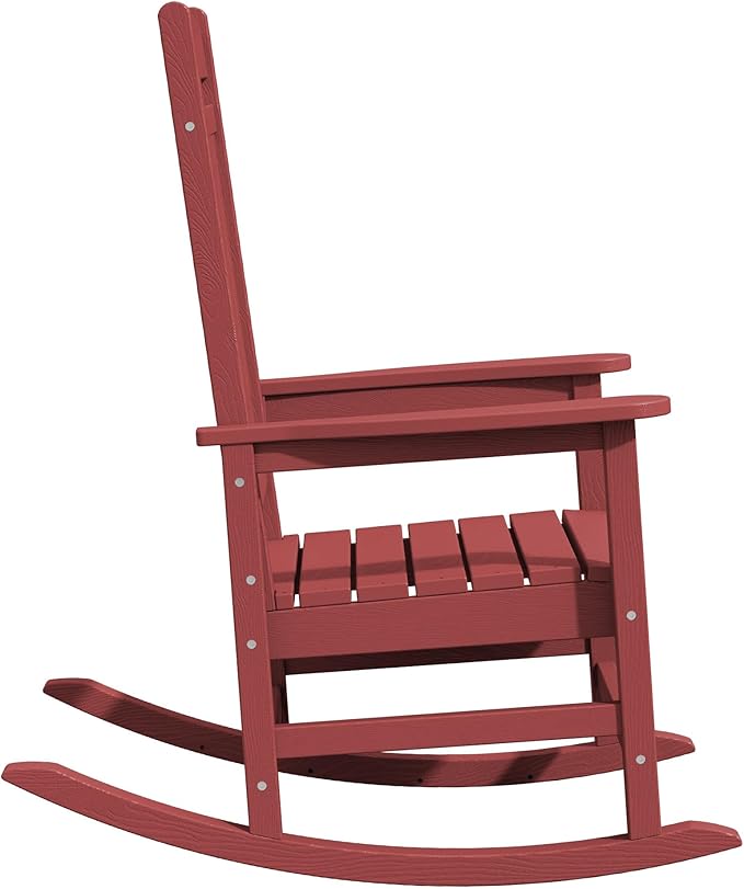 KINGYES HDPE Outdoor Rocking Chair Set of 4, All-Weather Poly Patio Rocking - Image 10