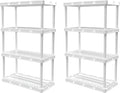 Gracious Living 2 Pack Light Duty Storage Shelves, Knect-A-Shelf 4-Shelf by GraciousLiving