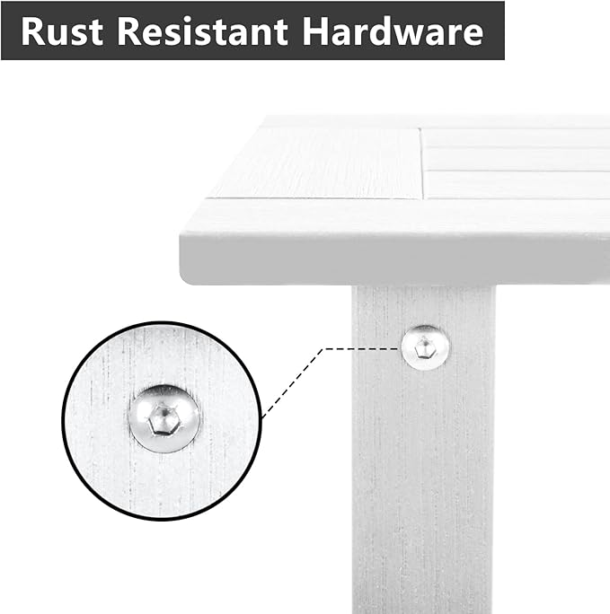 Double Adirondack Outdoor Side Table Weather Resistant, Patio Rectangular End - Image 4