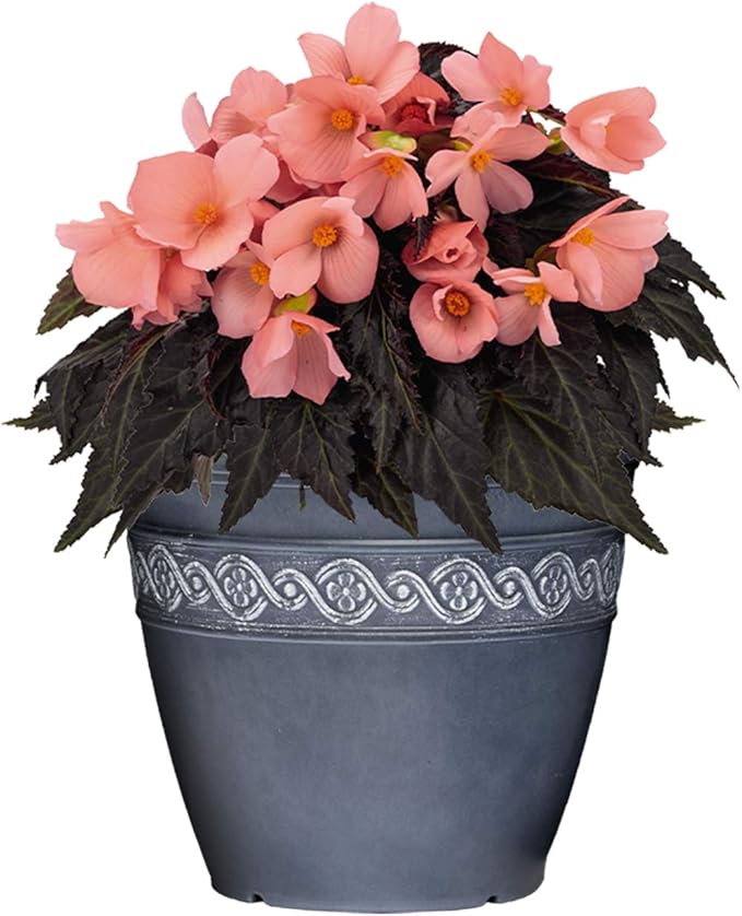 Classic Home and Garden Corinthian Resin Flower Pot Planter, Storm Blue - Image 2