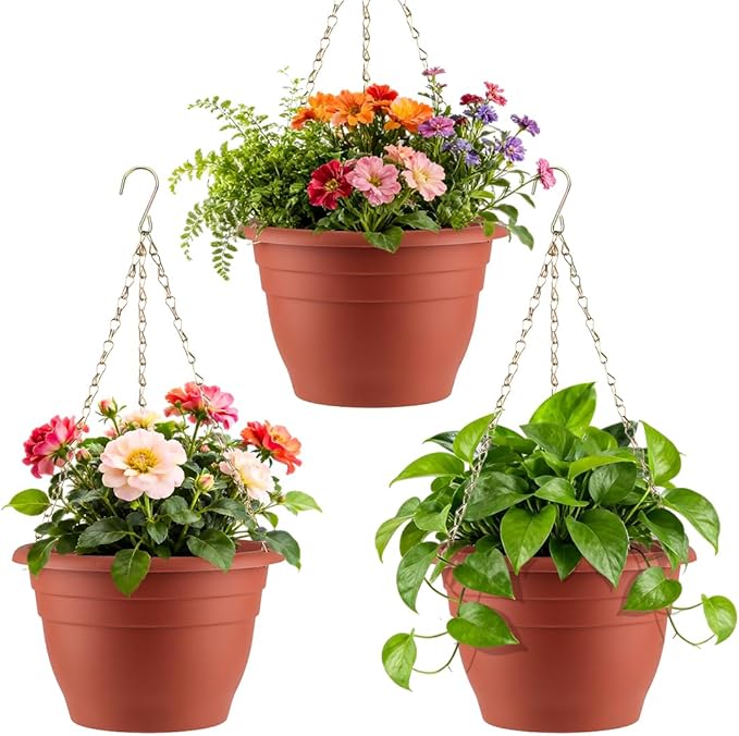 Hanging Planters 11 Inch, Self Watering Hanging Basket by RooTrimmer
