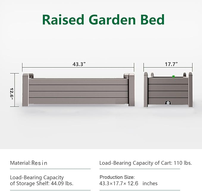 Raised Garden Bed, 21 Gallon Self-Watering Outdoor Raised Planter Box - Image 3