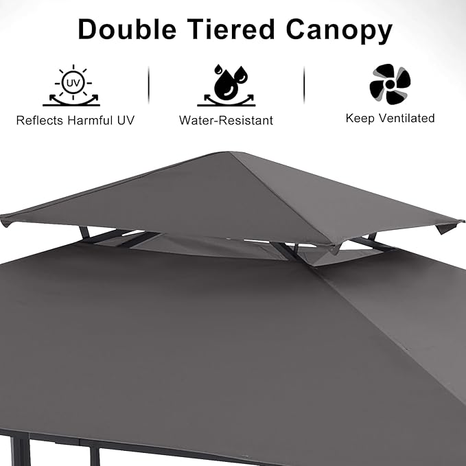 ABCCANOPY Grill Gazebo with 2 Side Awnings - Image 8