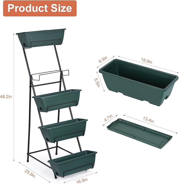 YBING Vertical Raised Garden Bed 5 Tier Herb Garden Planter 48.2 Inches Tall - Image 7