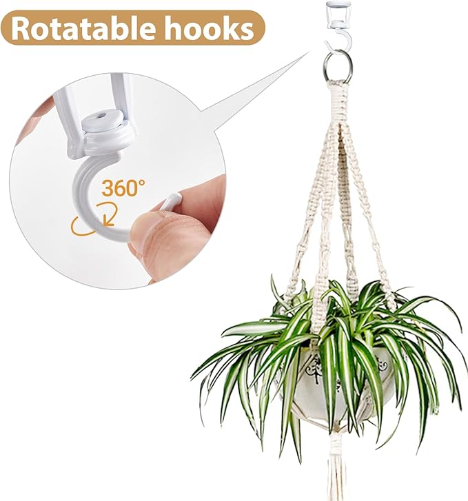 Mkono Ceiling Hooks for Hanging Plants, Heavy Duty Metal Plant Hanger for Drop - Image 2