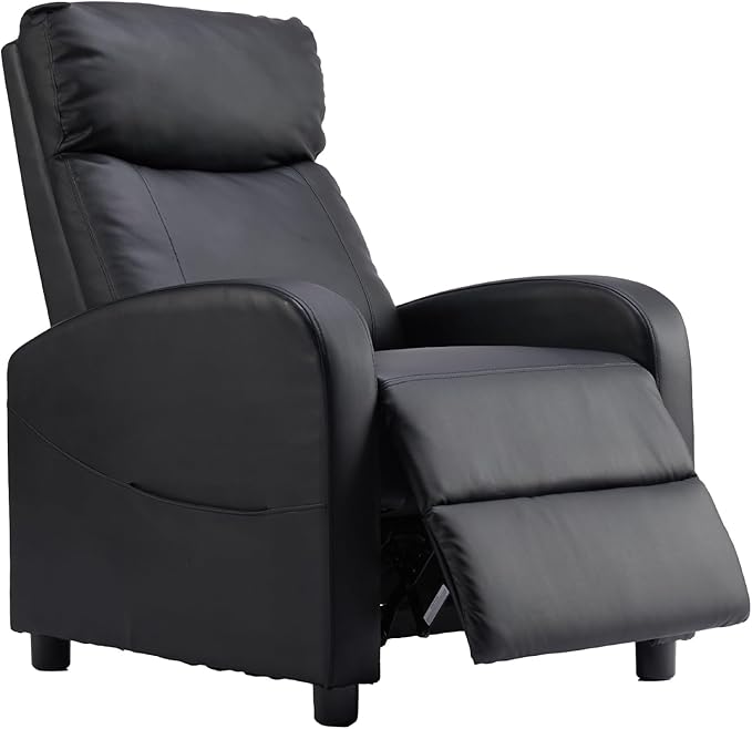 Sweetcrispy Recliner Chair PU Leather Recliner Sofa No Massage, Home Theater by Sweetcrispy
