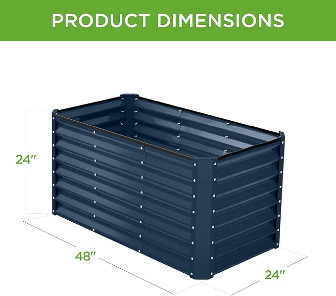 Best Choice Products 4x2x2ft Outdoor Metal Raised Garden Bed, Deep Root Box - Image 3