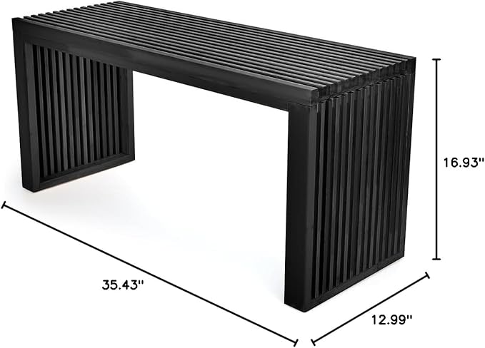 Bamboo Dining Bench, 35 inch Farmhouse Decor Indoor Kitchen Table Bench - Image 3