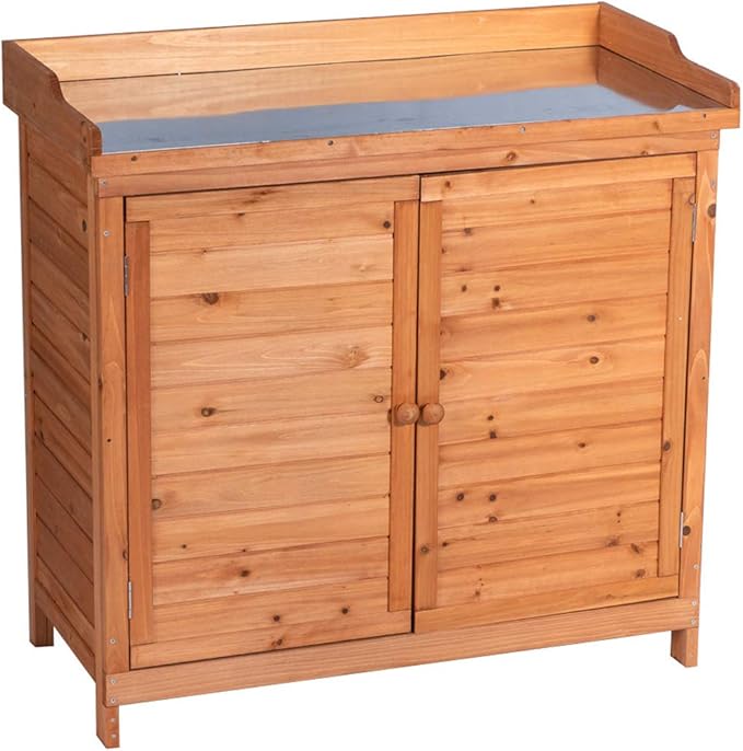 GDLF Outdoor Garden Patio Wooden Storage Cabinet Furniture Waterproof Tool Shed by GDLFGoodLife