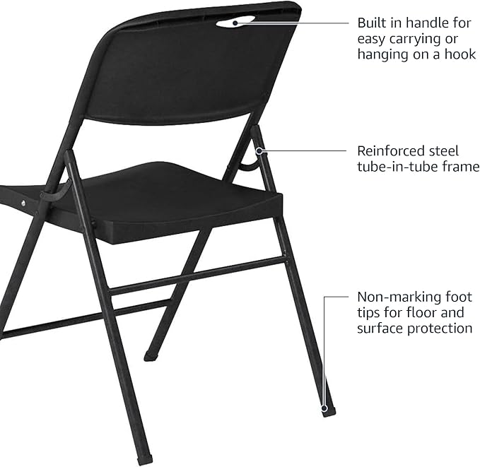 Amazon Basics Portable Folding Plastic Chair, Events Seating, 350-Pound Capacity - Image 5