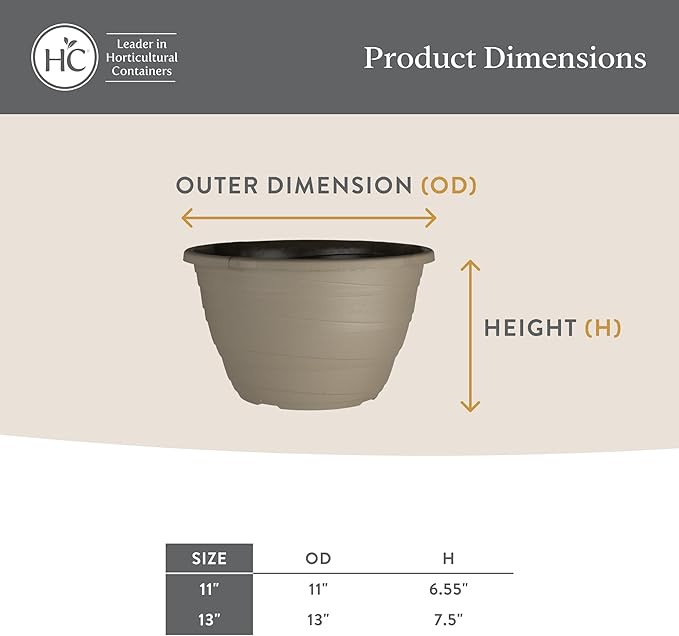 The HC Companies 11 Inch Wrapt Hanging Planters, Lightweight UV-Resistant - Image 5
