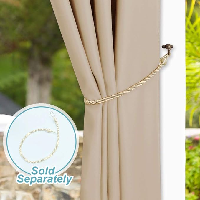 NICETOWN Outdoor Curtain for Patio Waterproof, Rustproof Grommet Outdoor - Image 7