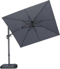 PURPLE LEAF 8' X 8' Left-right Tilting Patio Umbrella Outdoor Cantilever Swivel by PURPLELEAF