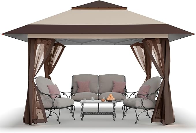 CROWN SHADES 13x13 Pop Up Gazebo, Canopy Tent, Gazebos on Clearance by CrownShades